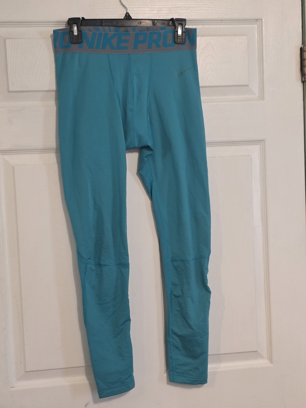 Nike Pro Men’s Teal Compression Leggings Team Used #86 Size Large